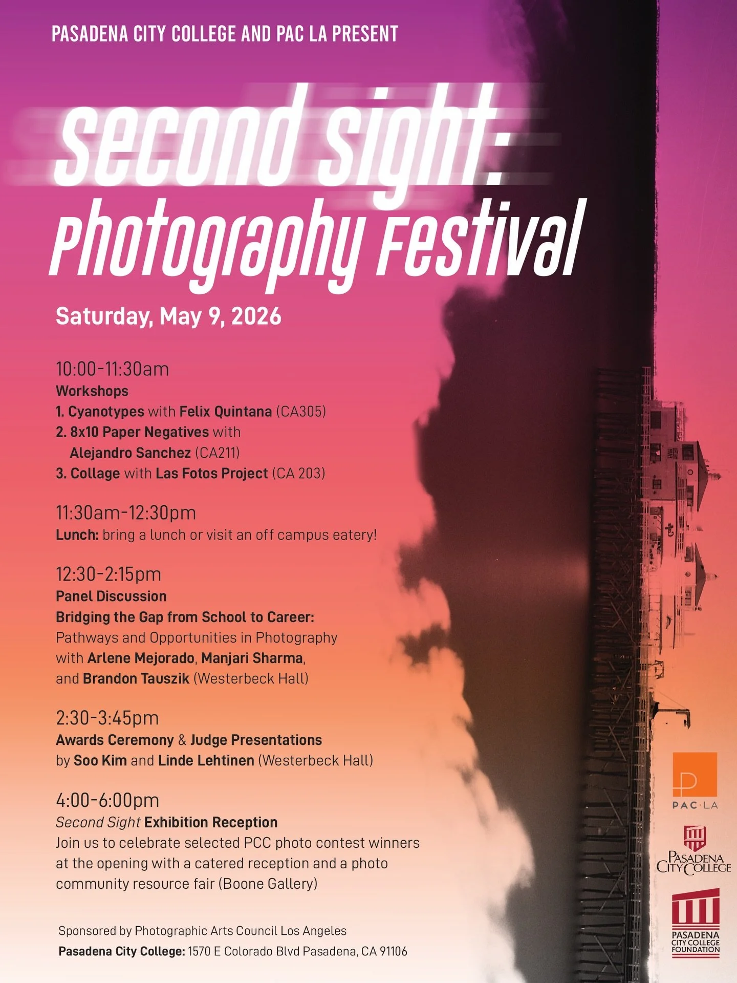 ✨ We&rsquo;re thrilled to announce Second Sight: Photography Festival &mdash; a full day dedicated to the Los Angeles photo community, presented by PAC LA in partnership with Pasadena City College Photo Department!

Mark your calendars: Saturday, May