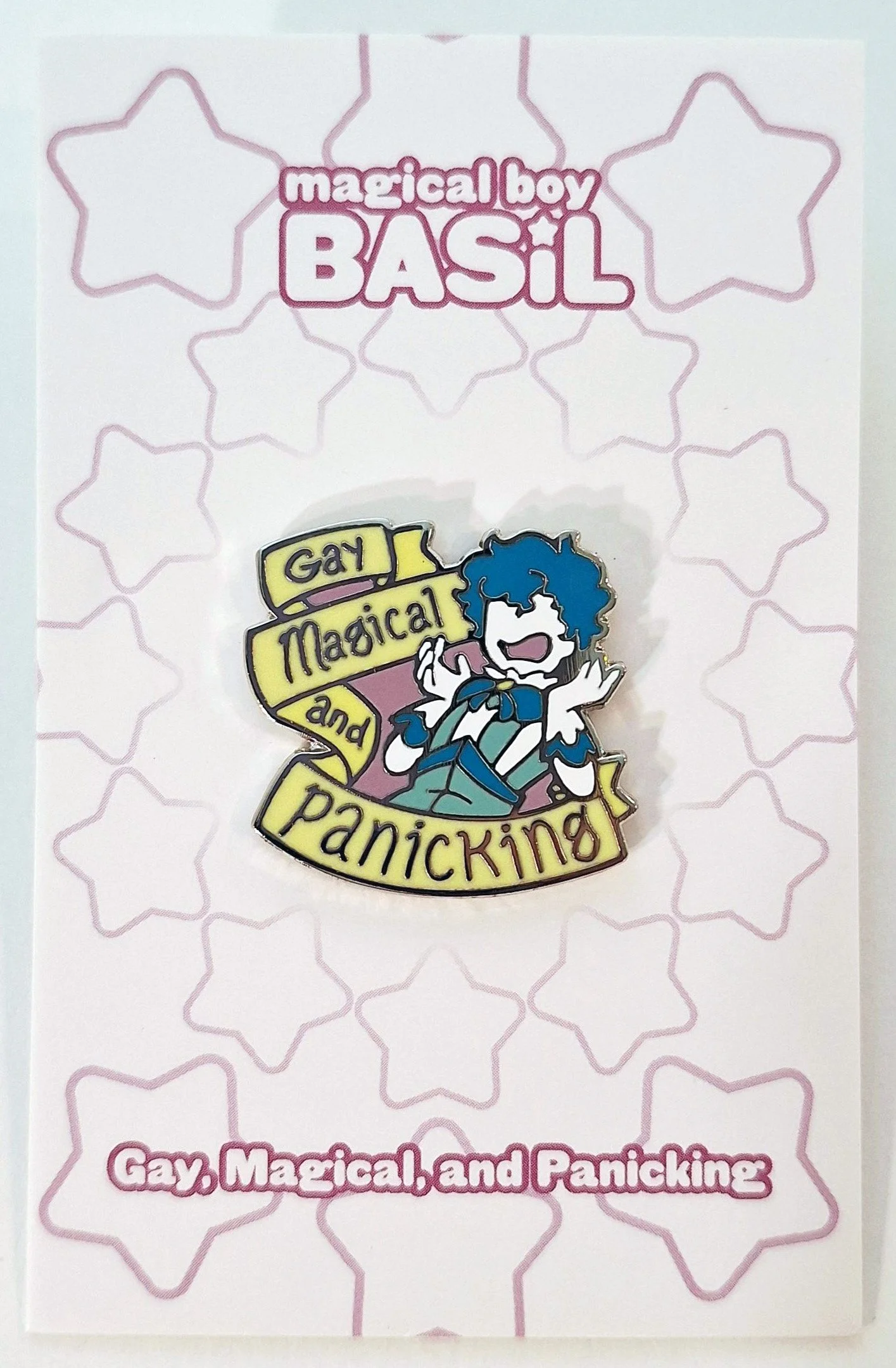 Gay, Magical, and Panicking Enamel Pin- 1"