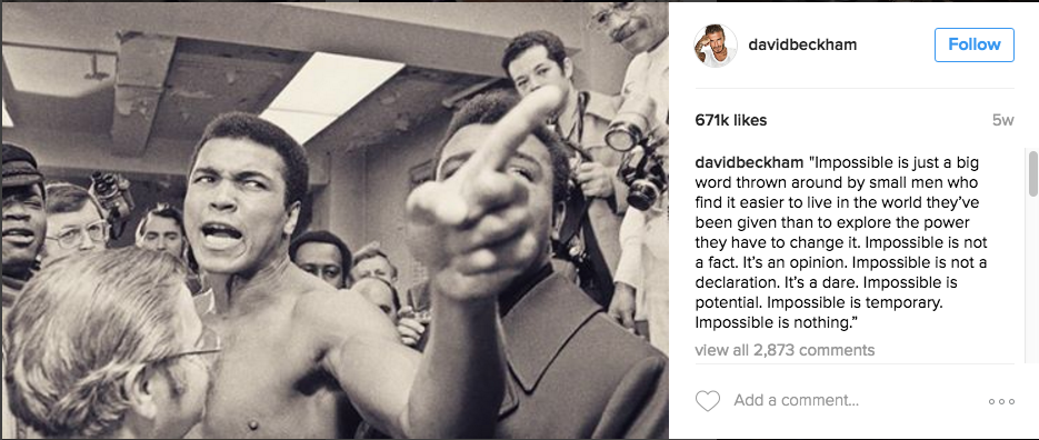 David Beckham posted it in memory of Ali.
