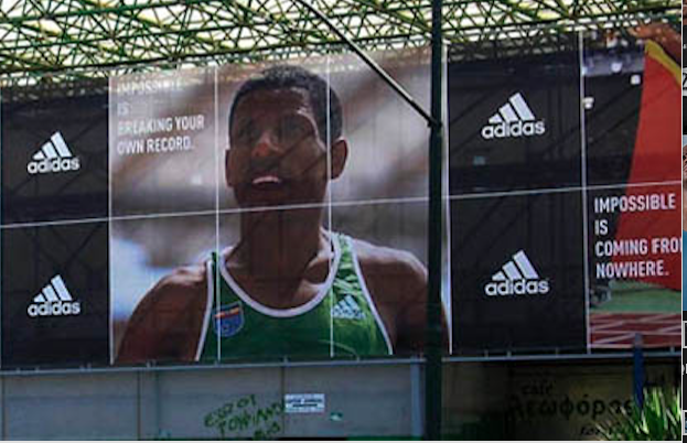 OOH in Athens during the Olympics. "Impossible is breaking your own record. Impossible is coming from nowhere."
