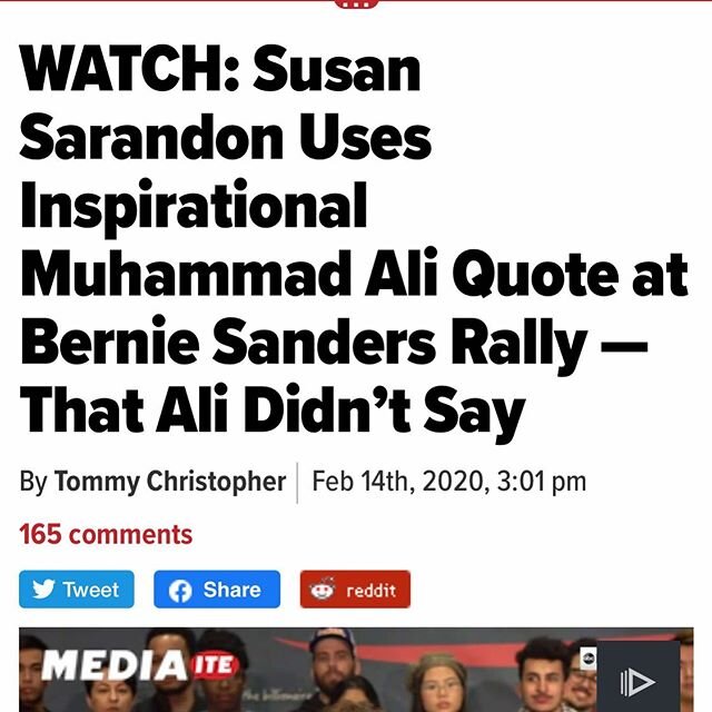 Wow!! #impossibleisnothing 
https://www.mediaite.com/news/watch-susan-sarandon-uses-inspirational-muhammad-ali-quote-at-bernie-sanders-rally-that-ali-didnt-say/