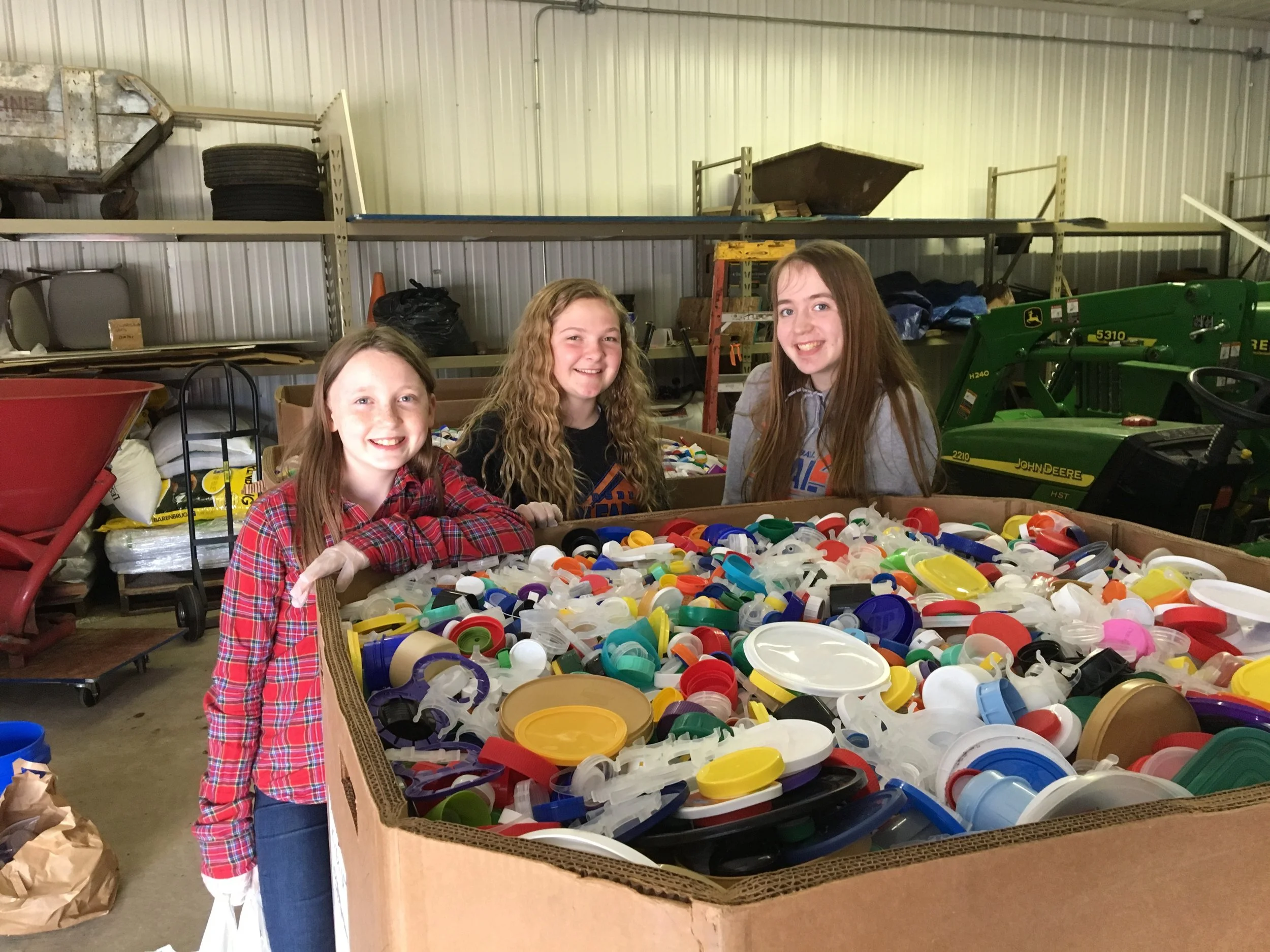 Youth Council Members Packing Caps for Shipping, May 2017