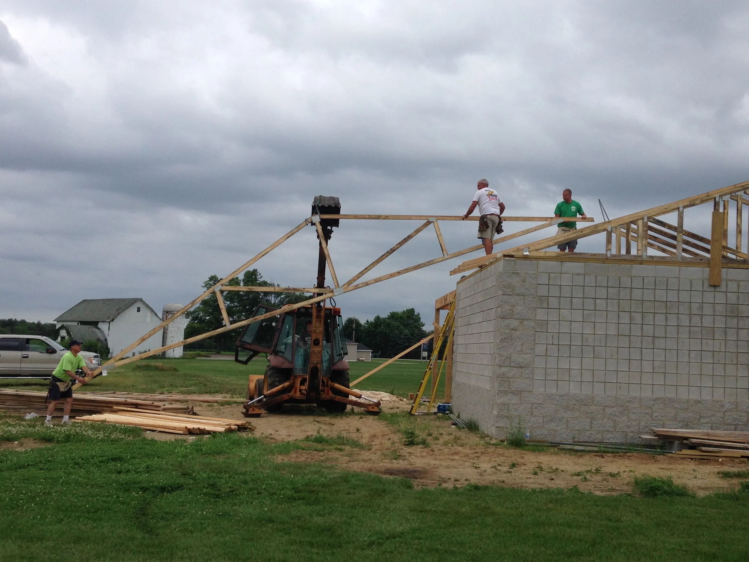 Trusses go up on Pavilion A, 2014