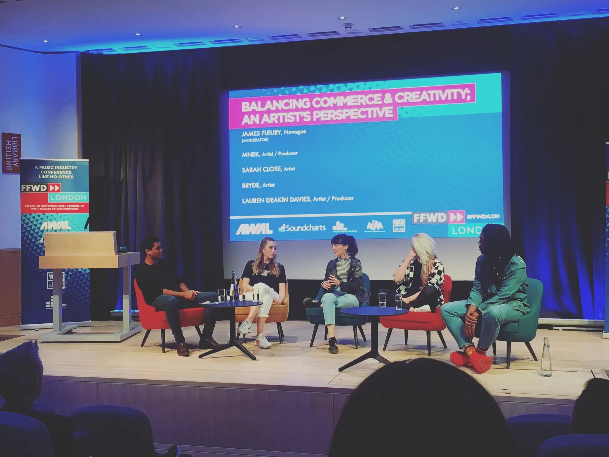 Sarah speaking at Fast Forward conference. September 2018