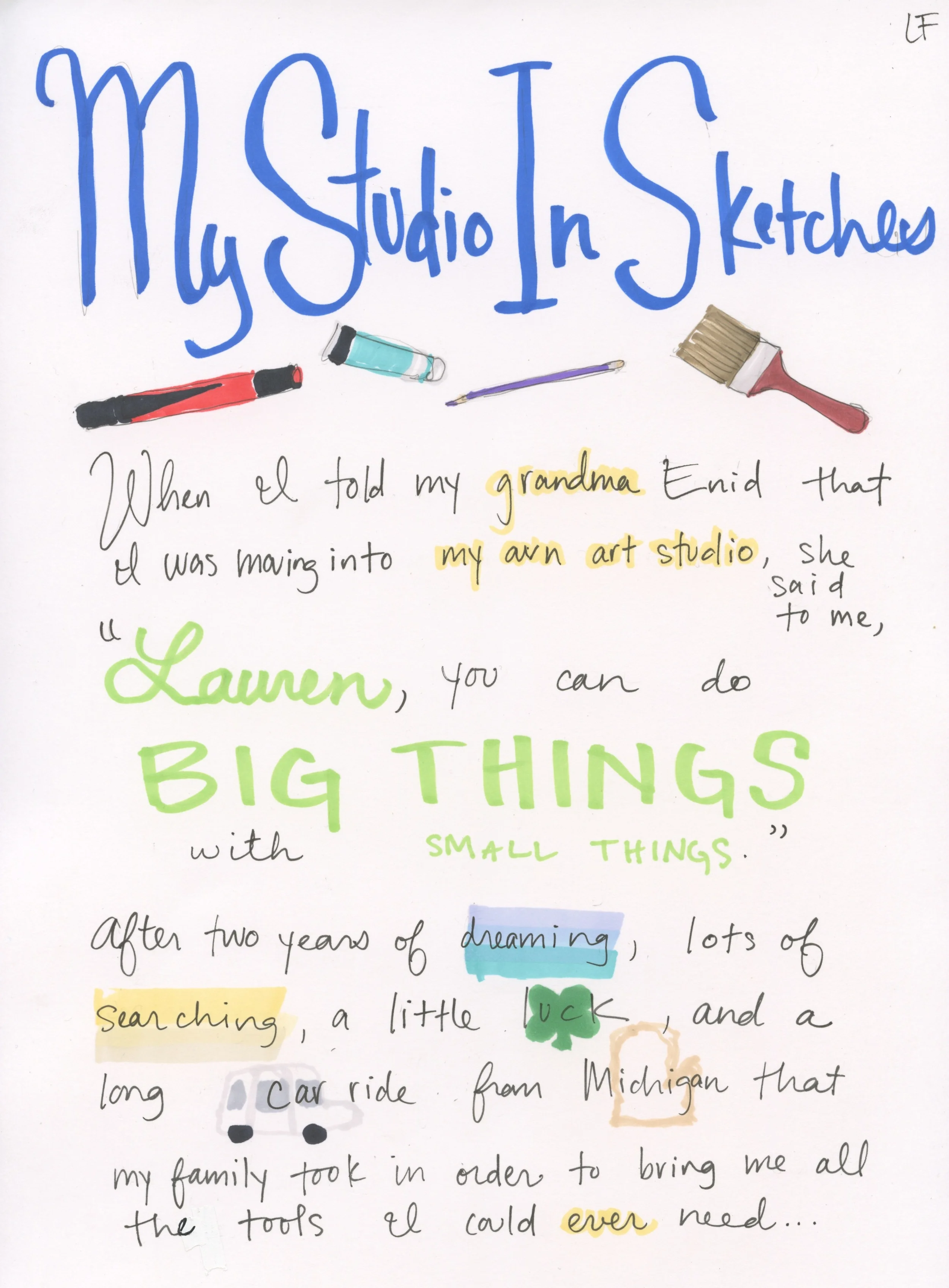 My Studio In Sketches