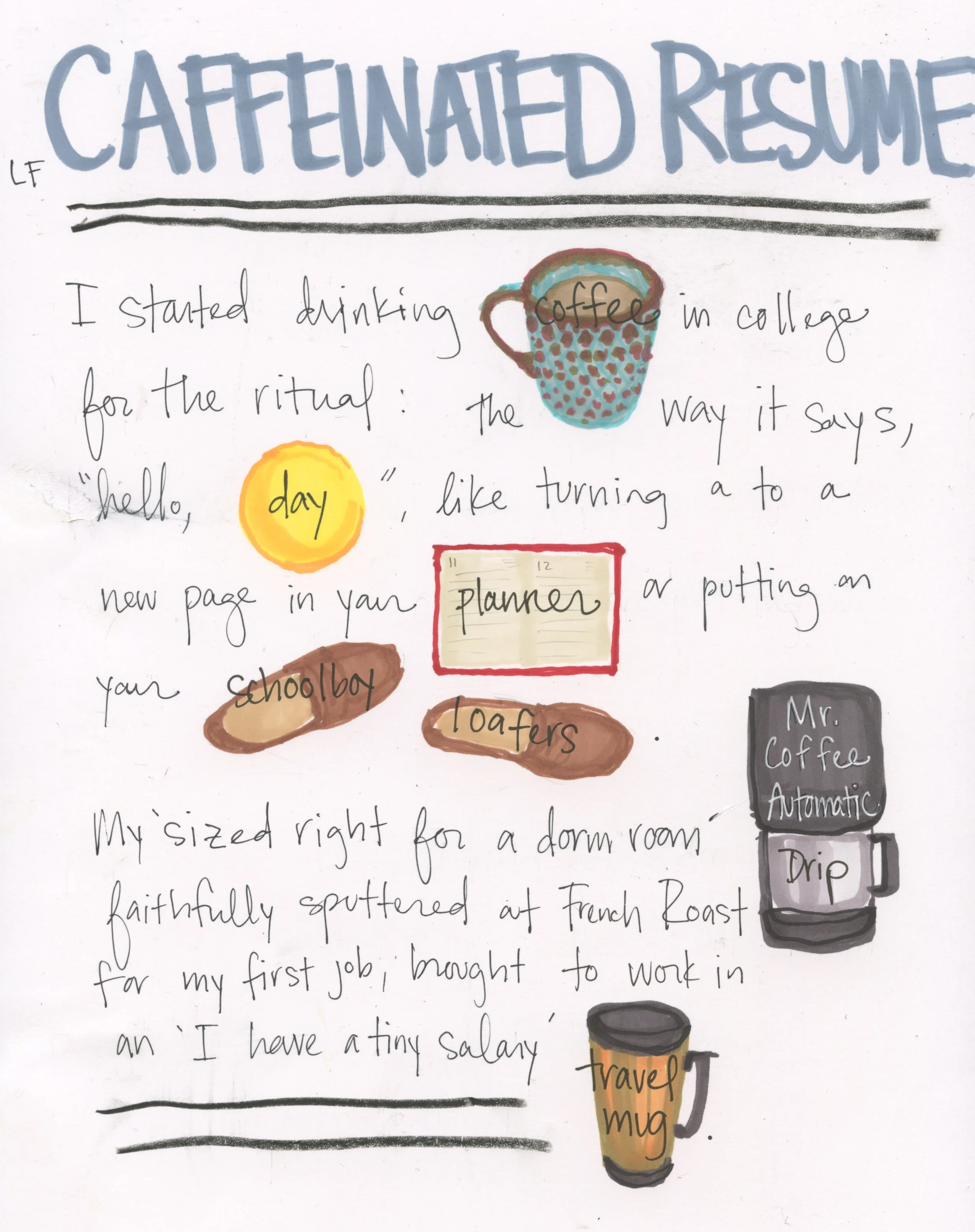 Sunday Sketchbook with We Love DC: Caffeinated Resume