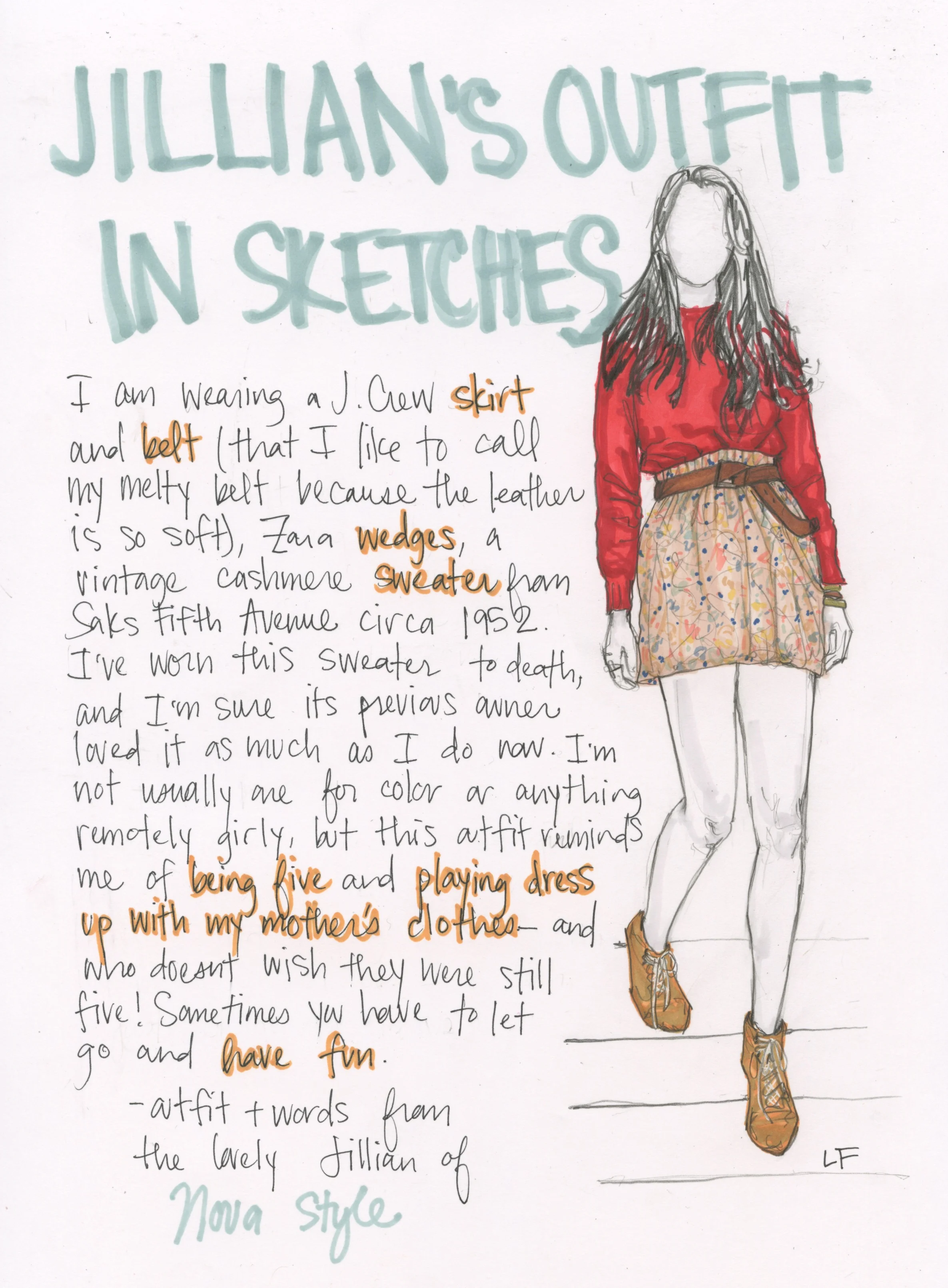 Jillian's Outfit in Sketches
