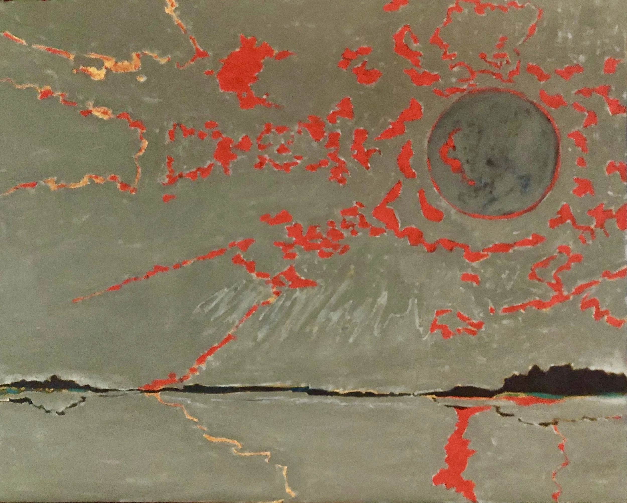 "Blood Moon," Oil on Canvas Board, 11" x 14"