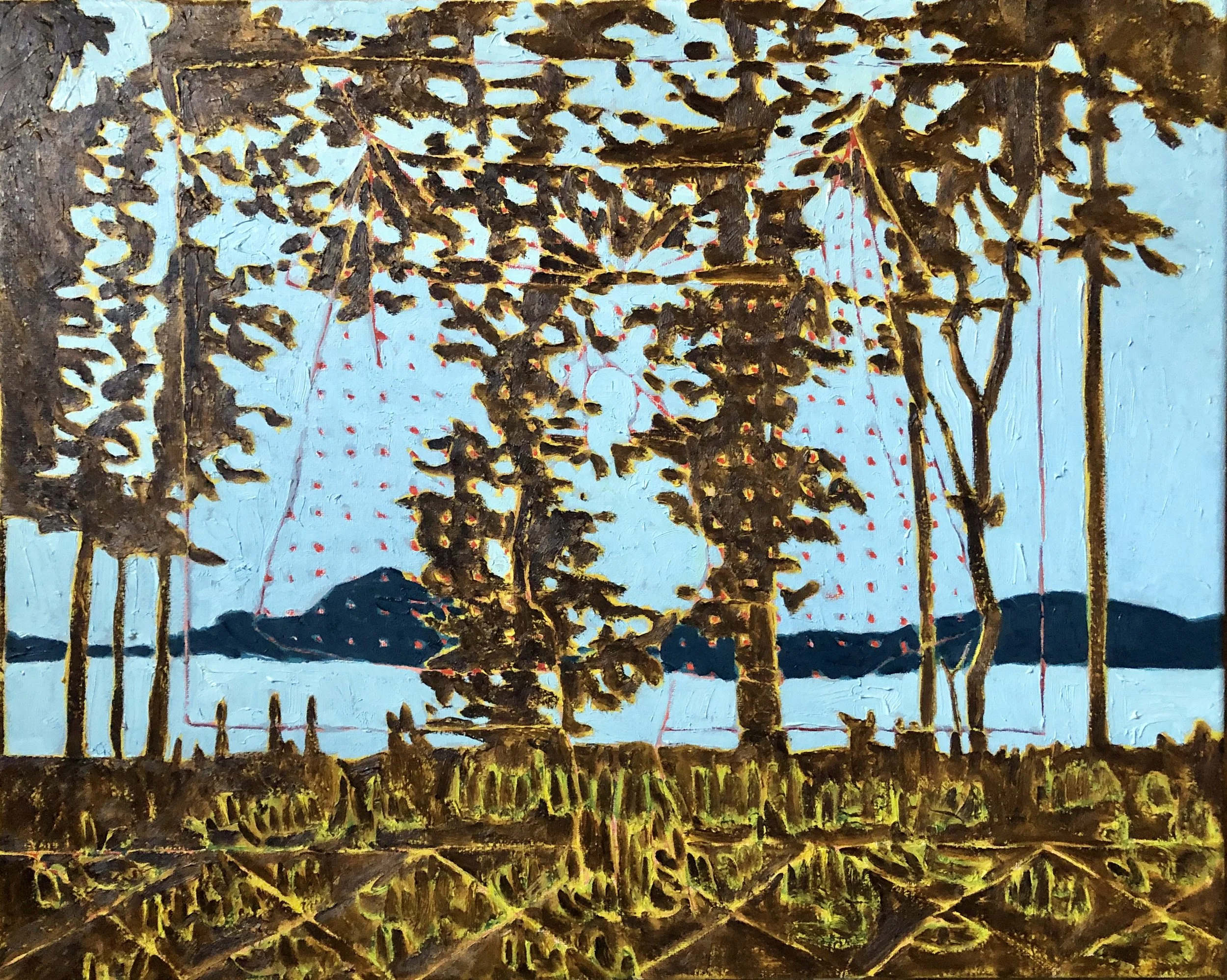 "Spotted Trees," Oil on Canvas Board, 11" x 14"