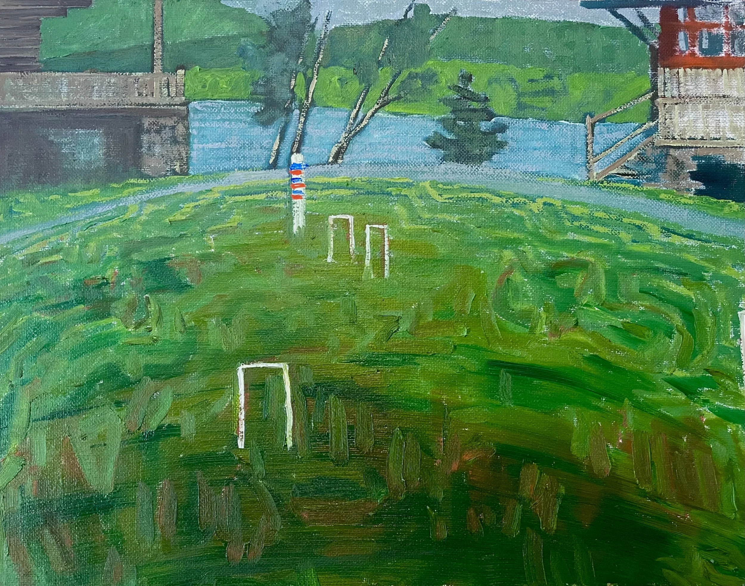 "Margaret's Wicket Yard," Oil on Canvas Board, 11" x 14"