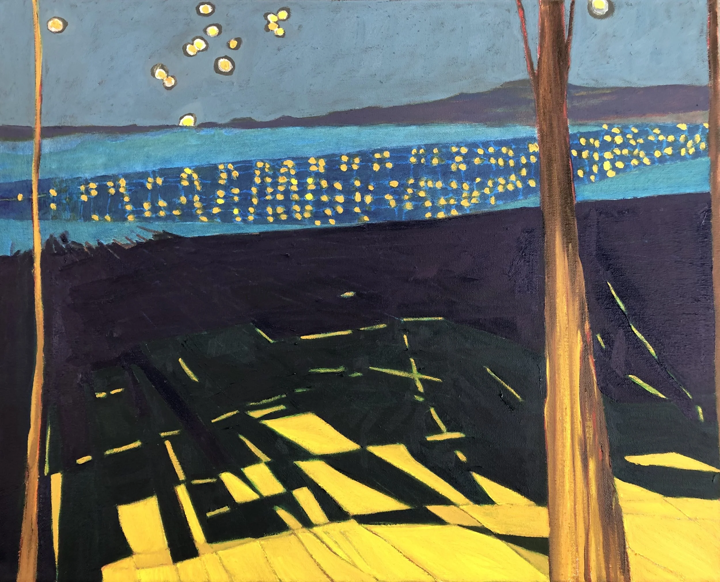 "Night Light," Oil on Canvas Board, 11" x 14"