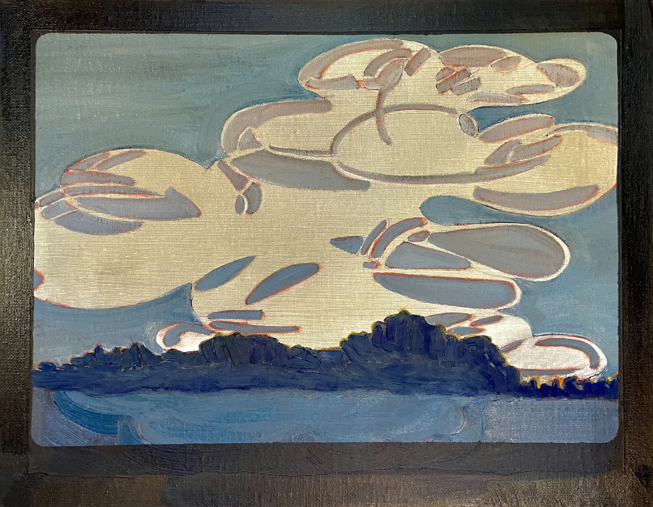 "Voluminous Clouds," Oil on Canvas Board, 11" x 14"