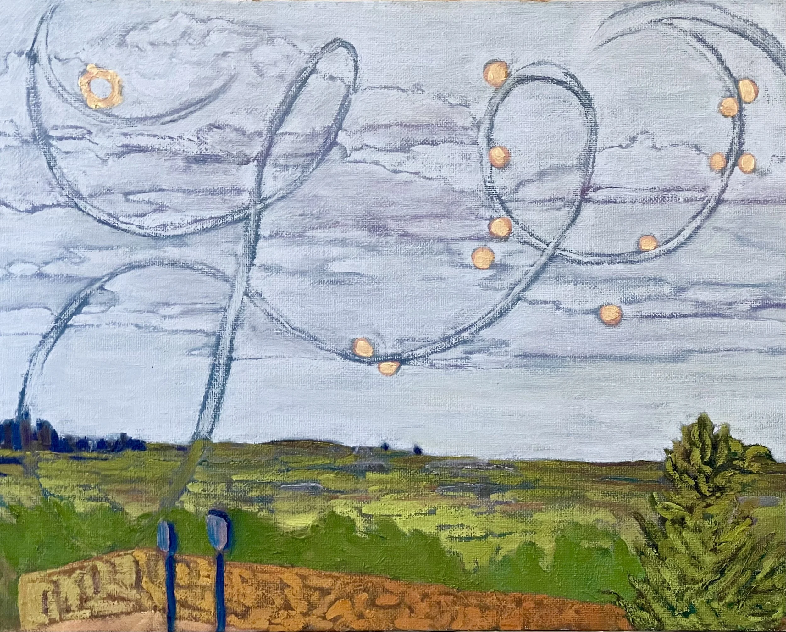 "Between My House and Town," Oil on Canvas Board, 11" x 14"