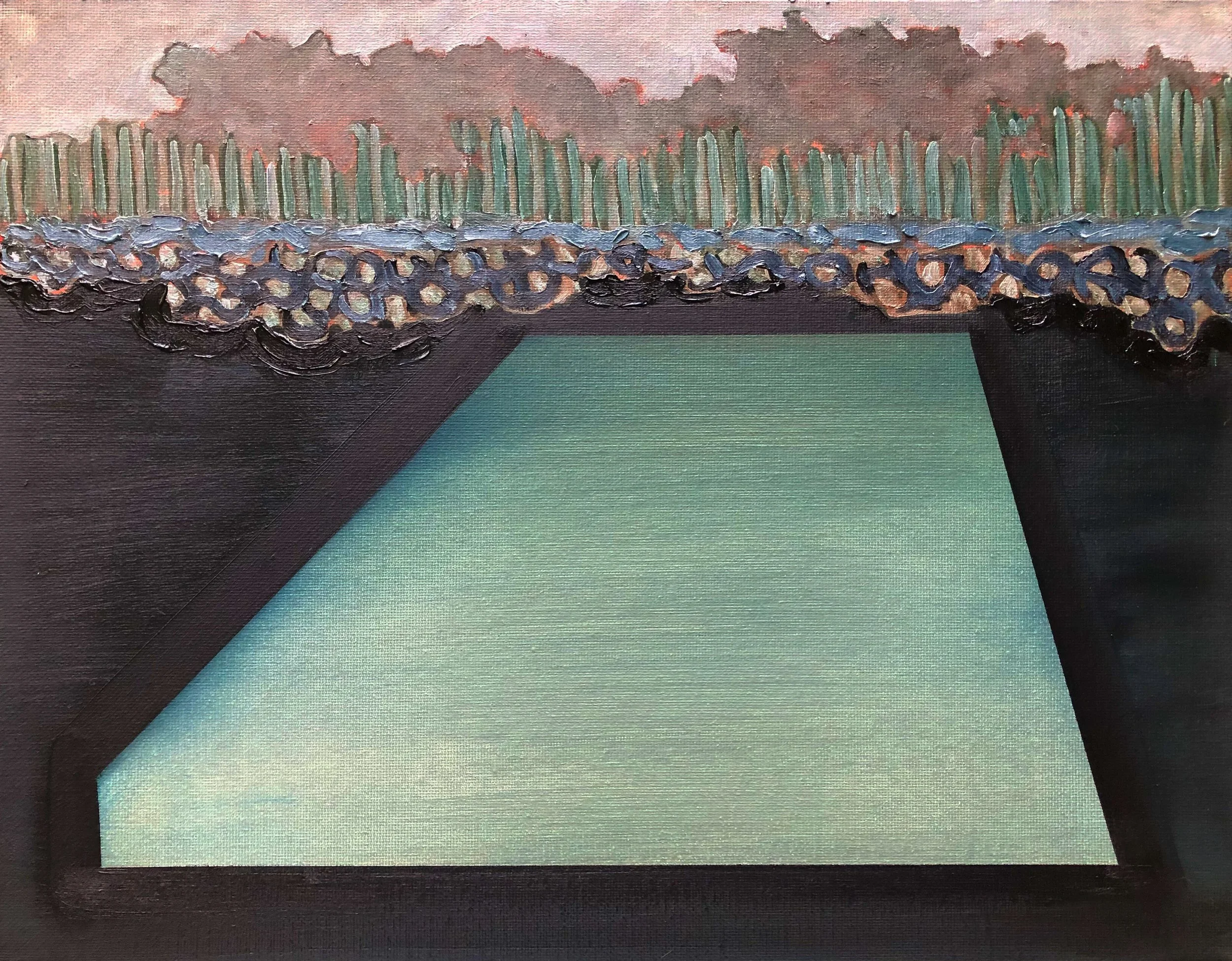 "Pier," Oil on Canvas Board, 11" x 14"