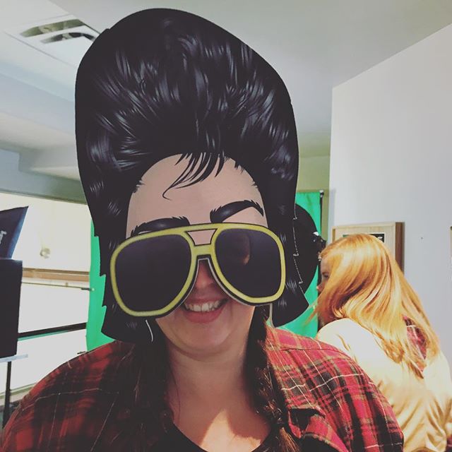 When our Development Chair, Kim, is not busy keeping the group on track and organized, she loves to crack us up with her Elvis impersonations. #RedShoeRocks #photoboothprops #makefunmatter