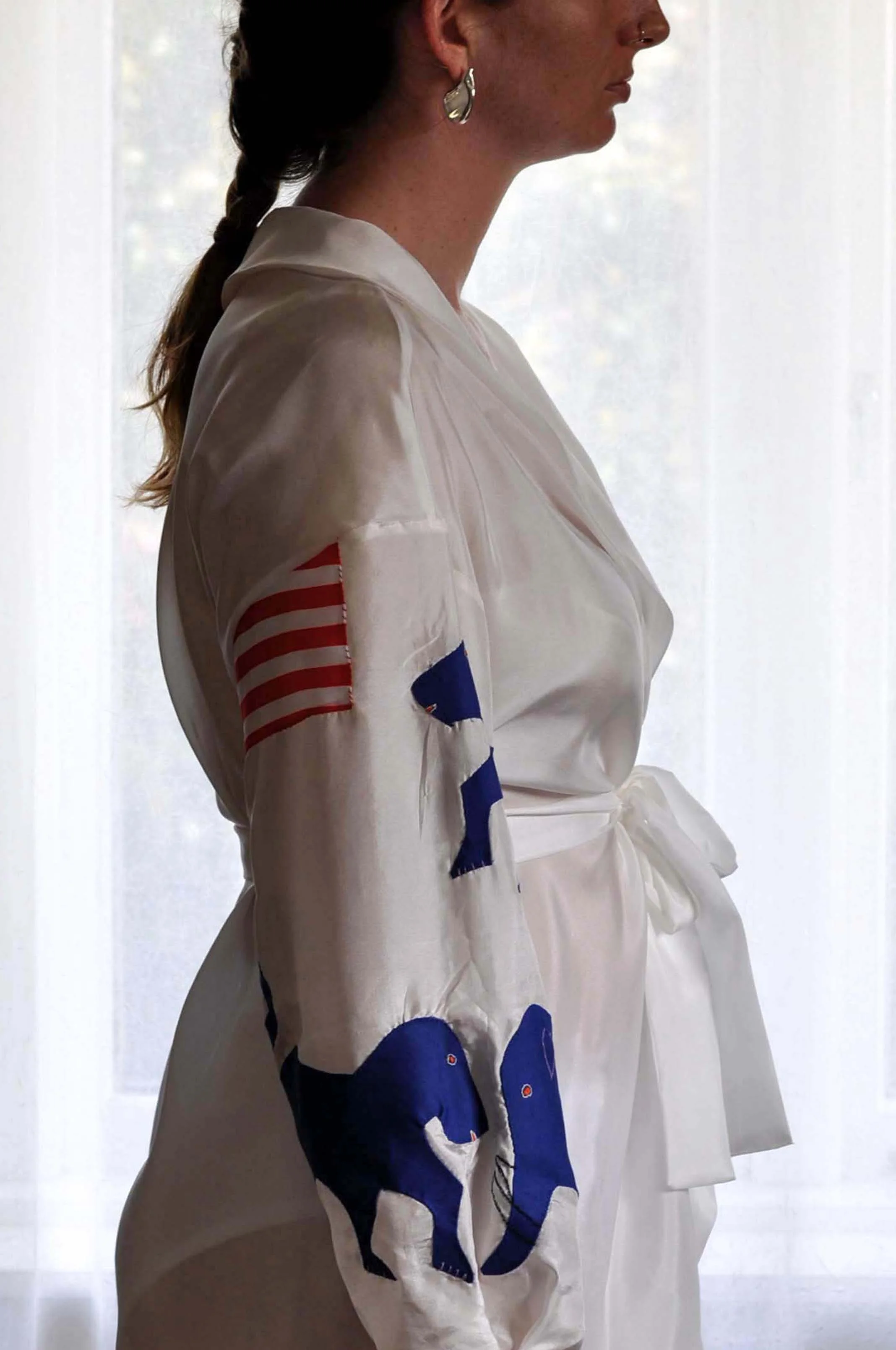 Silk Kimono with Appliqué