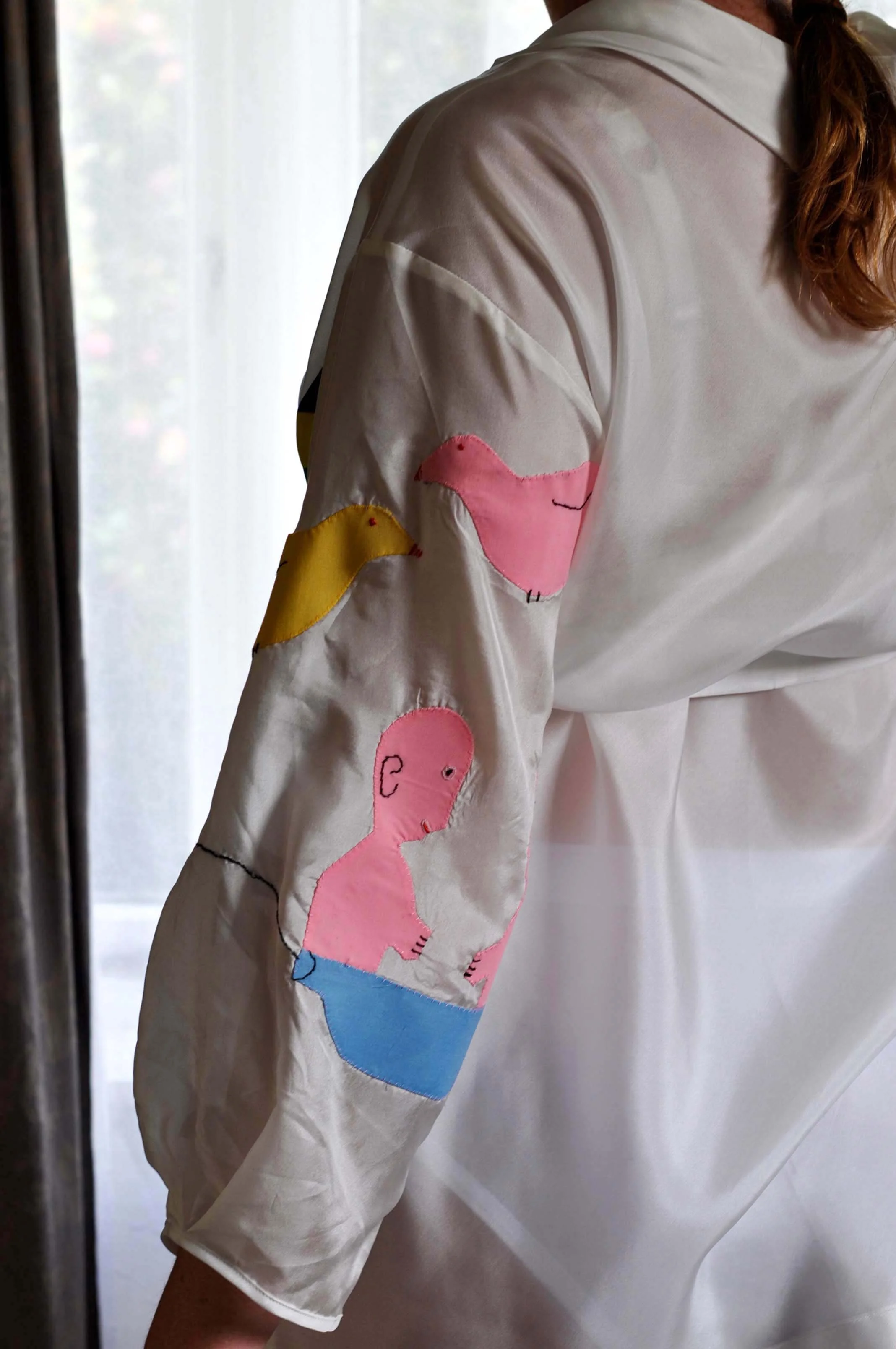 Silk Kimono with Appliqué