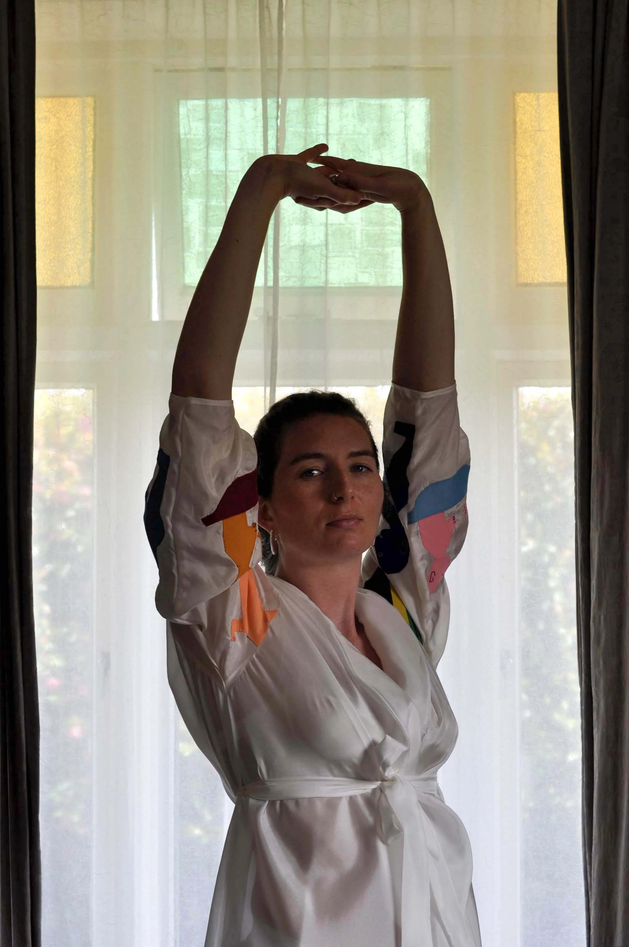 Silk Kimono with Appliqué