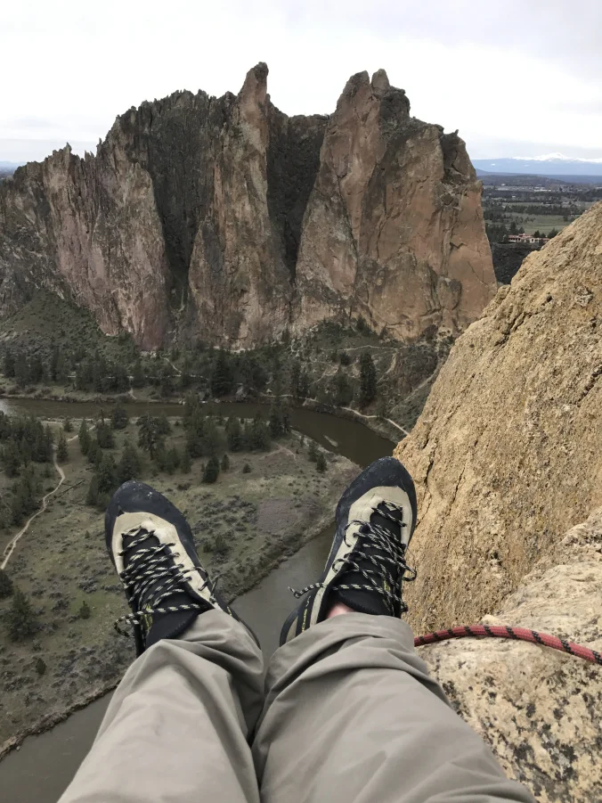 Topping out on Zebra/Zion at Smith Rock.