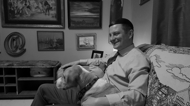 Bryn hanging out with HiConcept's Canine Creative Consultant, Oban