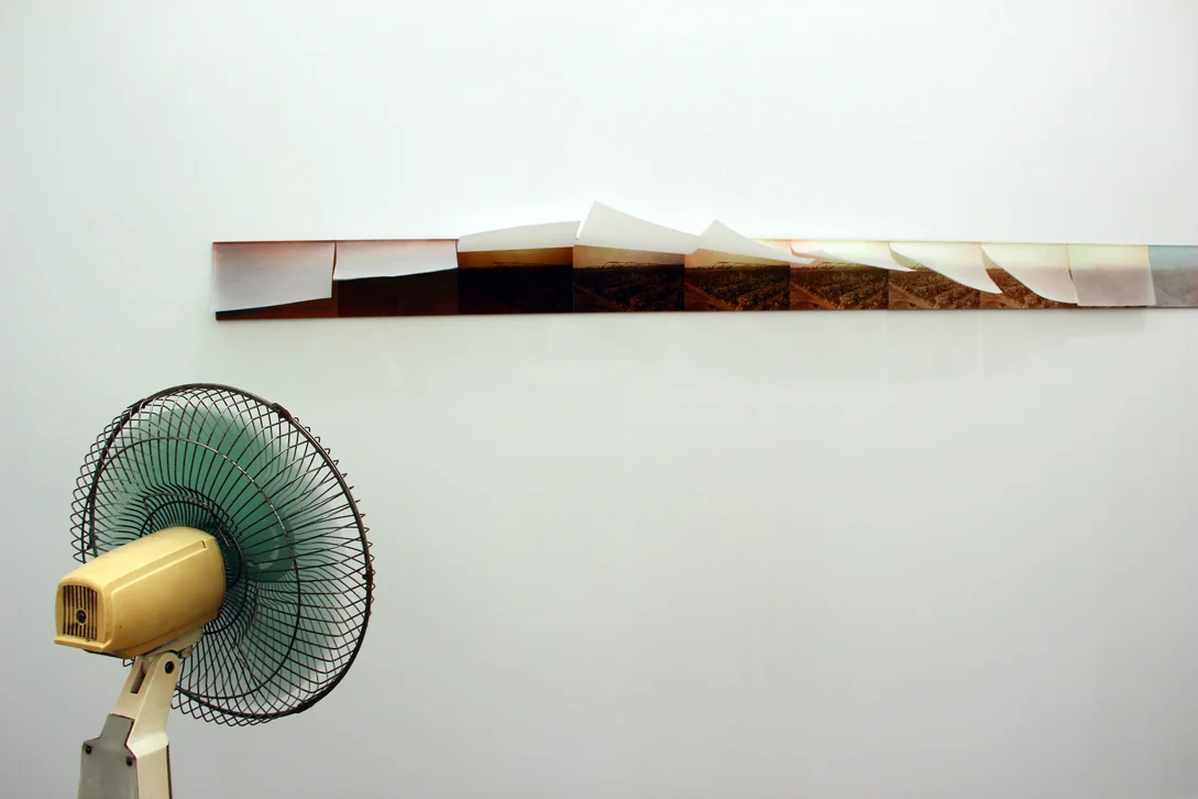 Zhang Peili, One-Thousandth of a Second to One Second , 1995, 10 color photographs, electric fan, Boers-Li Gallery, Beijing, CN