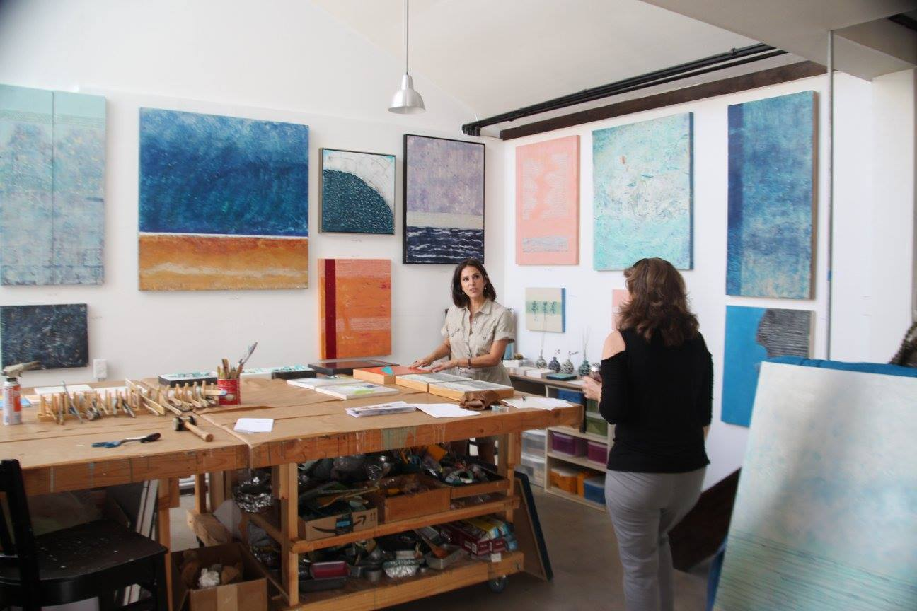 Artist Linda Frueh opening her studio to patrons during the 3rd Annual OPEN STUDIOS SAN DIEGO