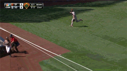 Outfield corners are very rude to Nori (credit Grant Brisbee )