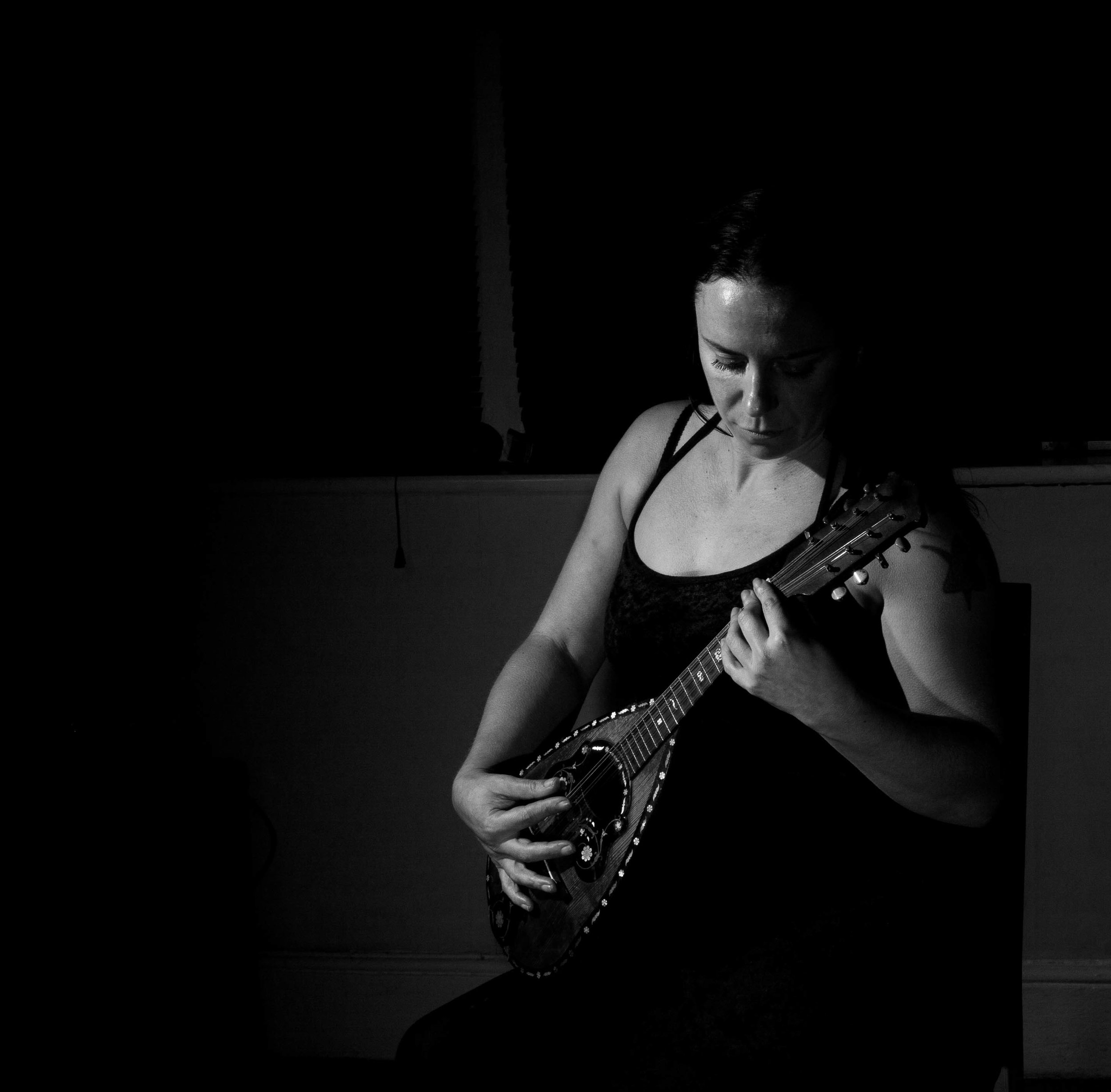Mel with mandolin.