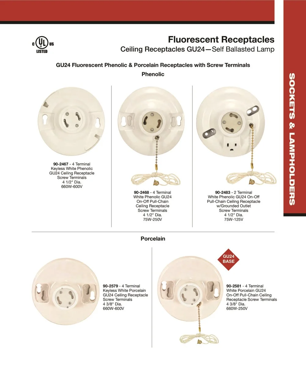 Gu24 Socket GU24 Sockets / Receptacles