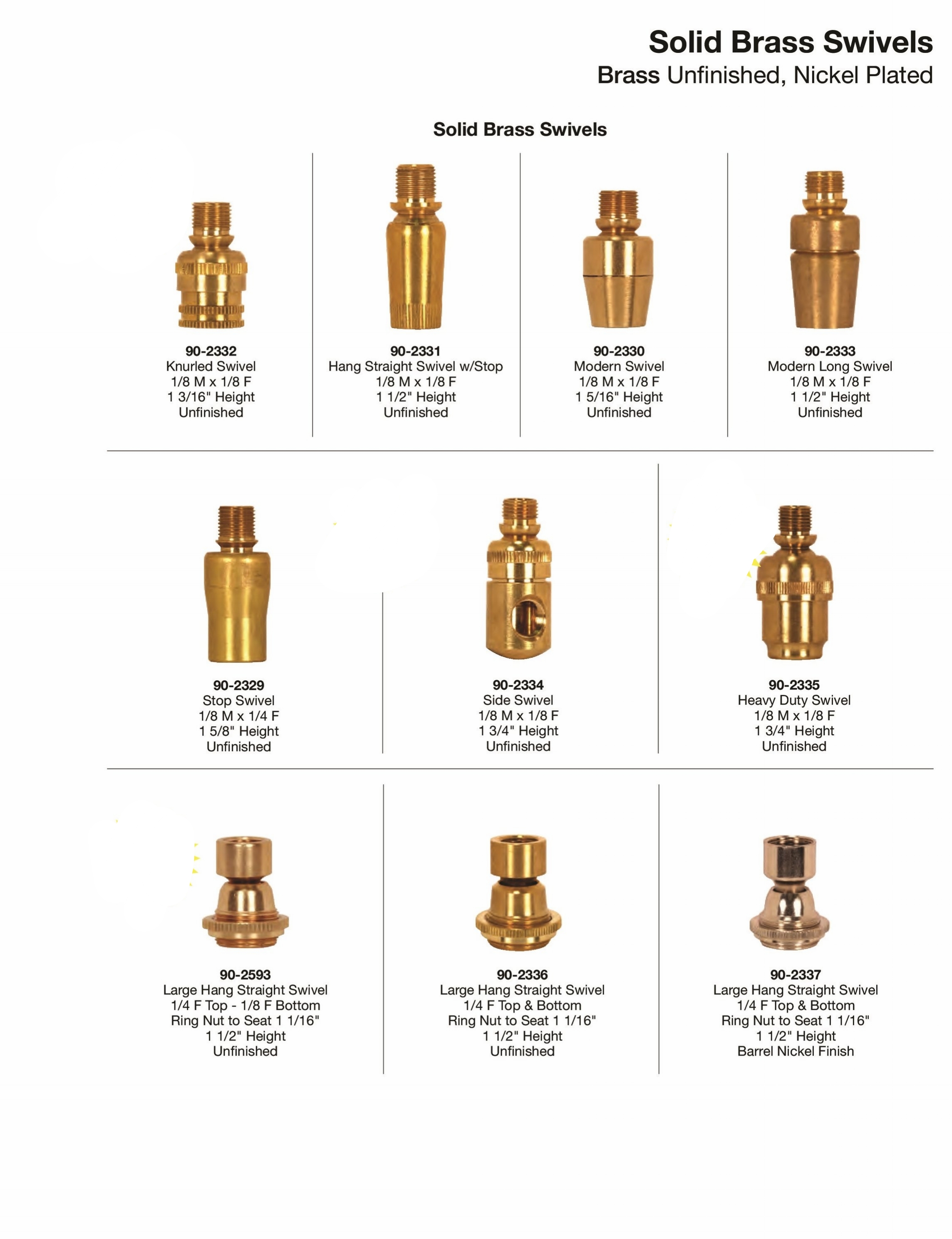 Brass Knurled Electric Socket Swivel for Electric Lamp Fixture or Floor Lamp 
