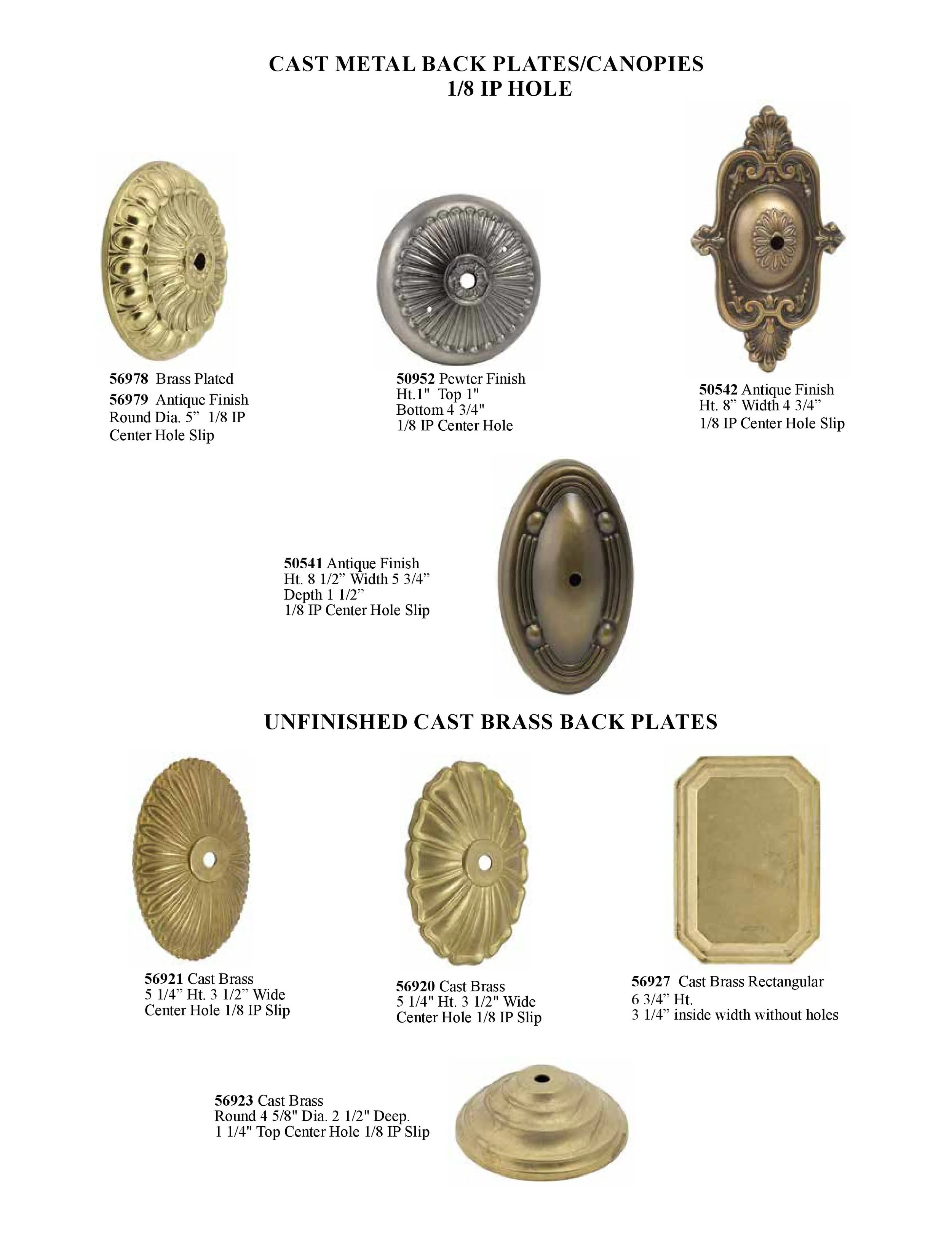 Cast Backplates Wall Sconce Plates The Lighting Guy Ontario