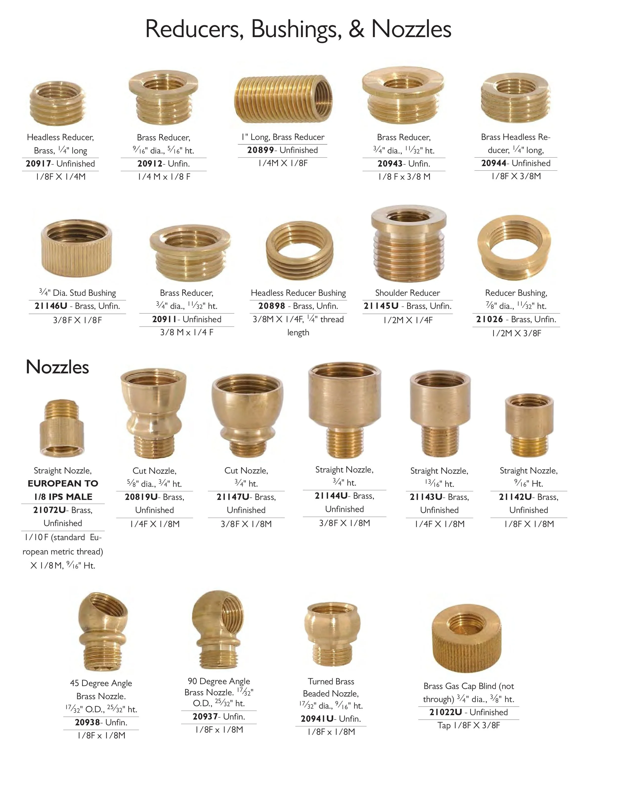 Lamp Couplings / Nozzles / Reducers