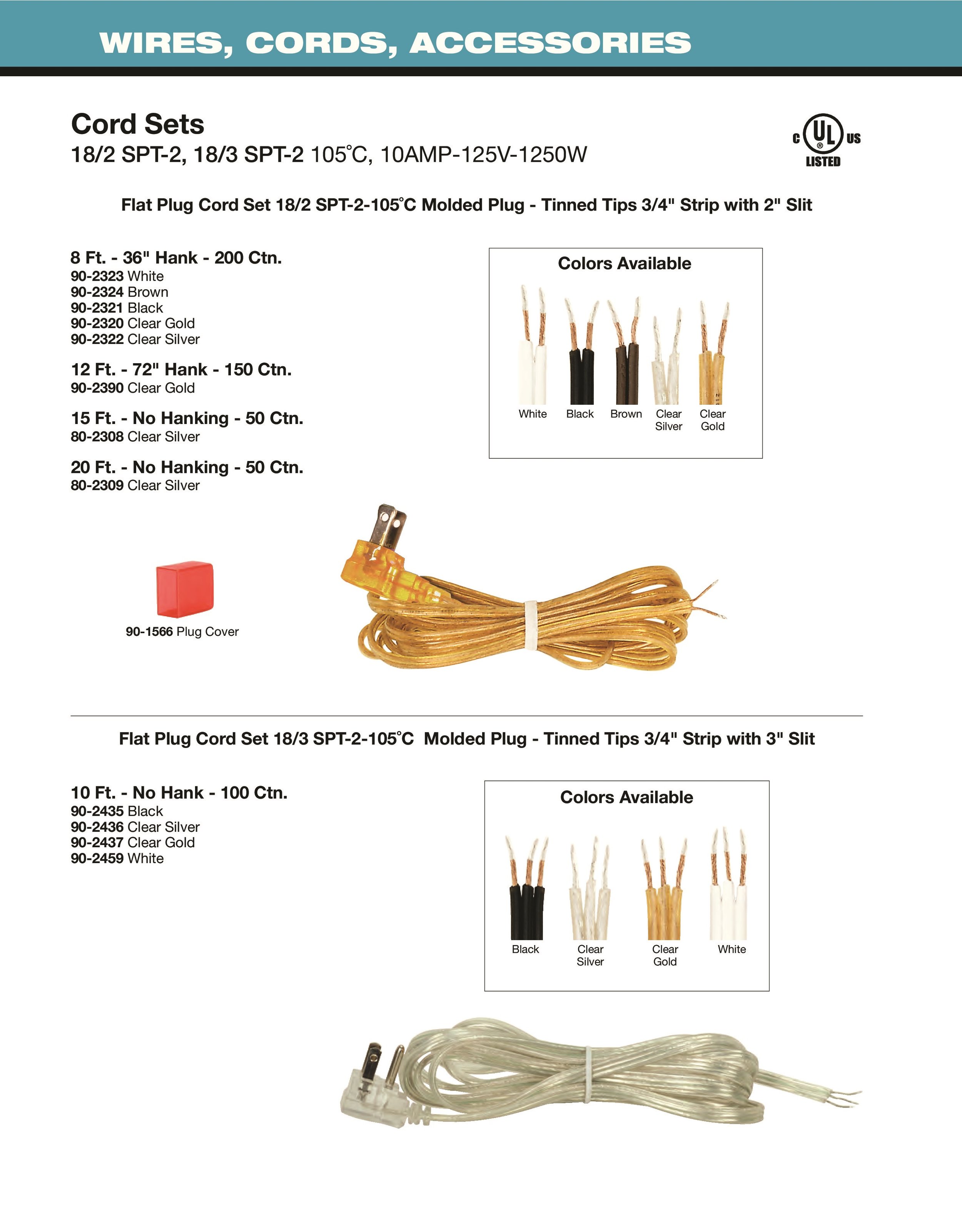 B&P Lamp® Black Color Pvc Lamp Cord 18/3 Svt 50 Ft 3-Wire Length 