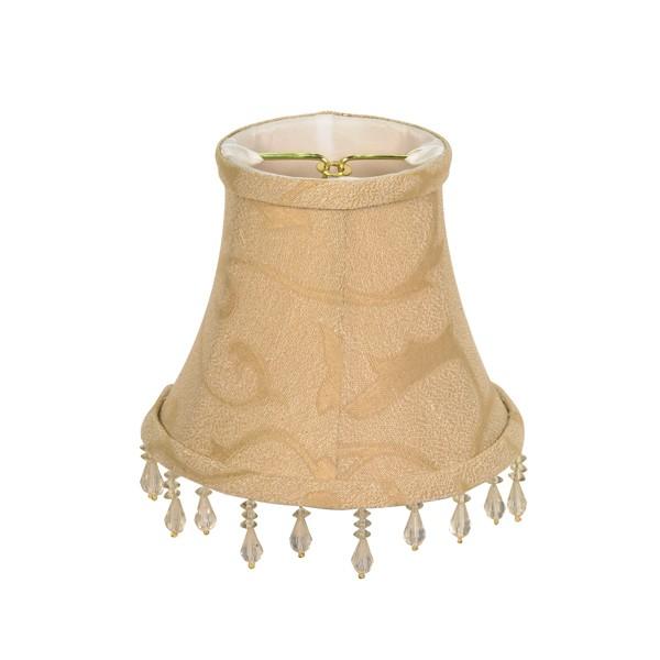 Beige Beaded Fl Clip On Lampshade, Beaded Mini Chandelier Shades
