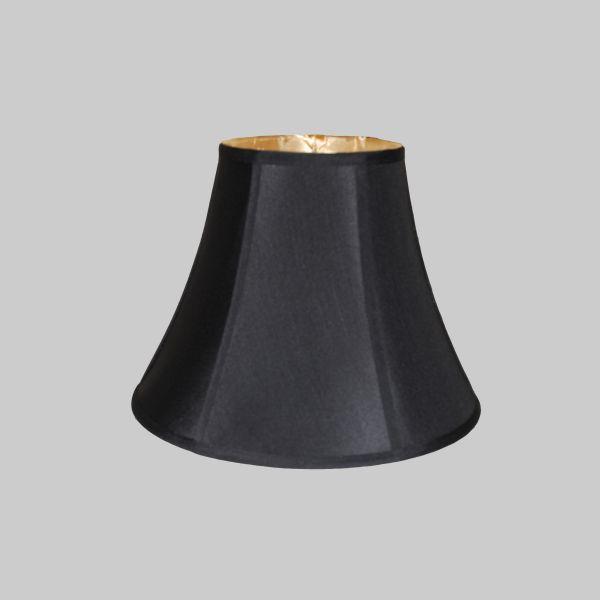 Black Silk Bell Lampshade Gold Lining, How To Repair Lampshade Lining