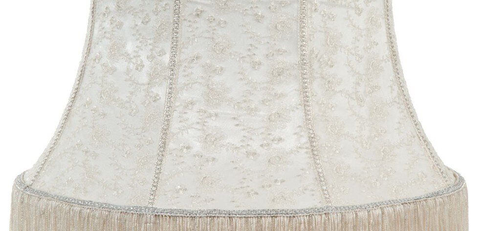 Victorian Style Ivory Lace And Fringe Lamp Shade Victorian Style Ivory Lace And Fringe, Fringe Lamp Shades Victorian