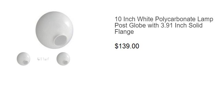 10 Inch Acrylic Lamp Post Globes The Lighting Guy Ontario 10 Inch Acrylic Lamp Post Globes The, Lamp Post Globes 10 Inch