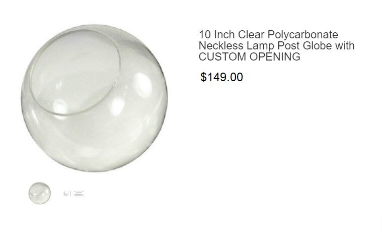 10 Inch Acrylic Lamp Post Globes The, Lamp Post Globes 10 Inch
