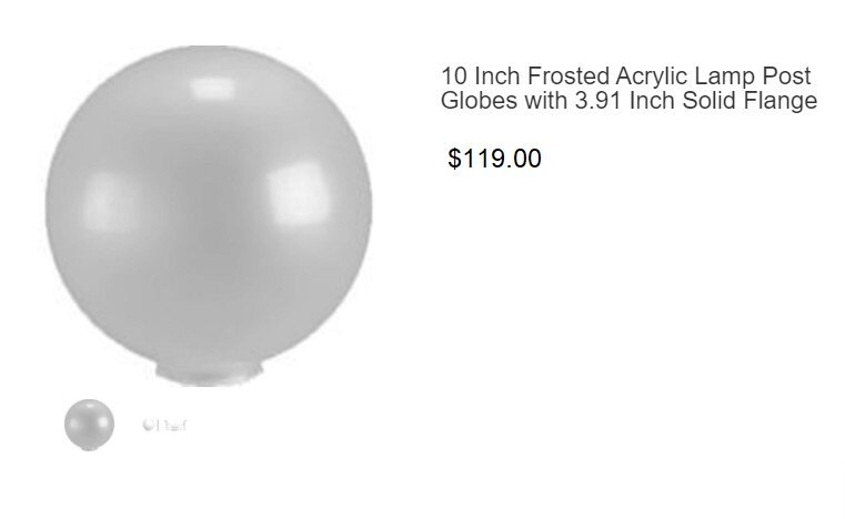 10 Inch Acrylic Lamp Post Globes The Lighting Guy Ontario 10 Inch Acrylic Lamp Post Globes The, Lamp Post Globes 10 Inch