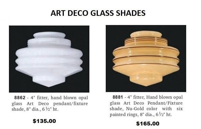 Retro Art Deco Glass Shades The, Art Deco Glass Light Shades