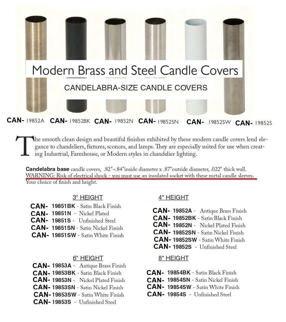 Chandelier Candle Sleeves The Lighting Guy Ontario