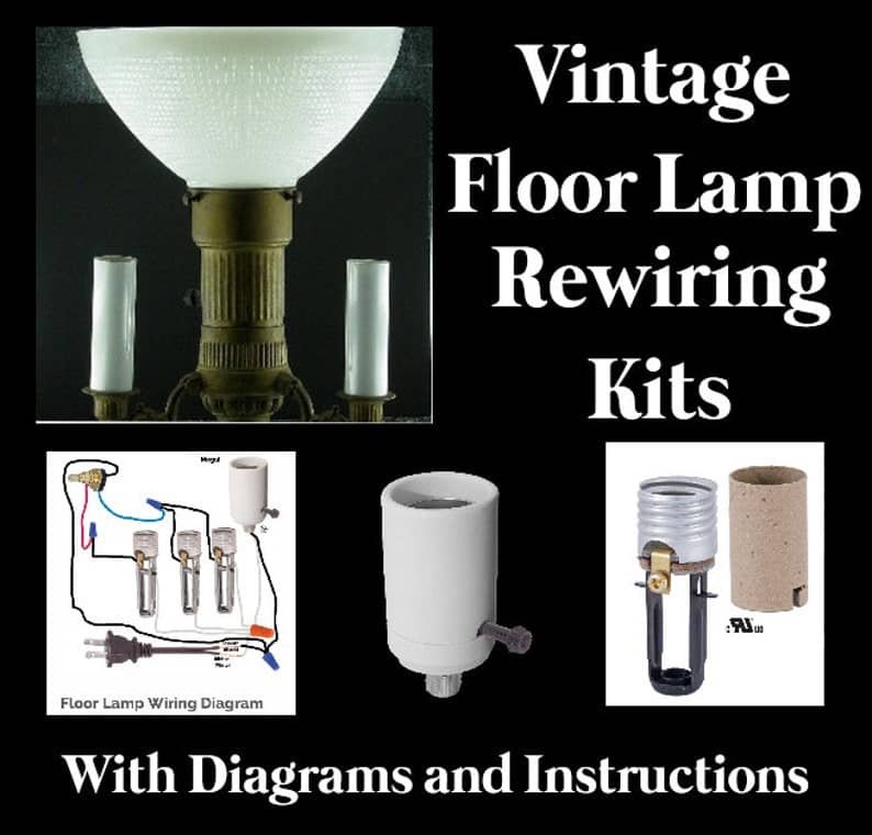 3 Arm Vintage Floor Lamp Kit The Lighting Guy Ontario 3 Arm Vintage Floor Lamp Kit The, Antique Floor Lamp Wiring Kit
