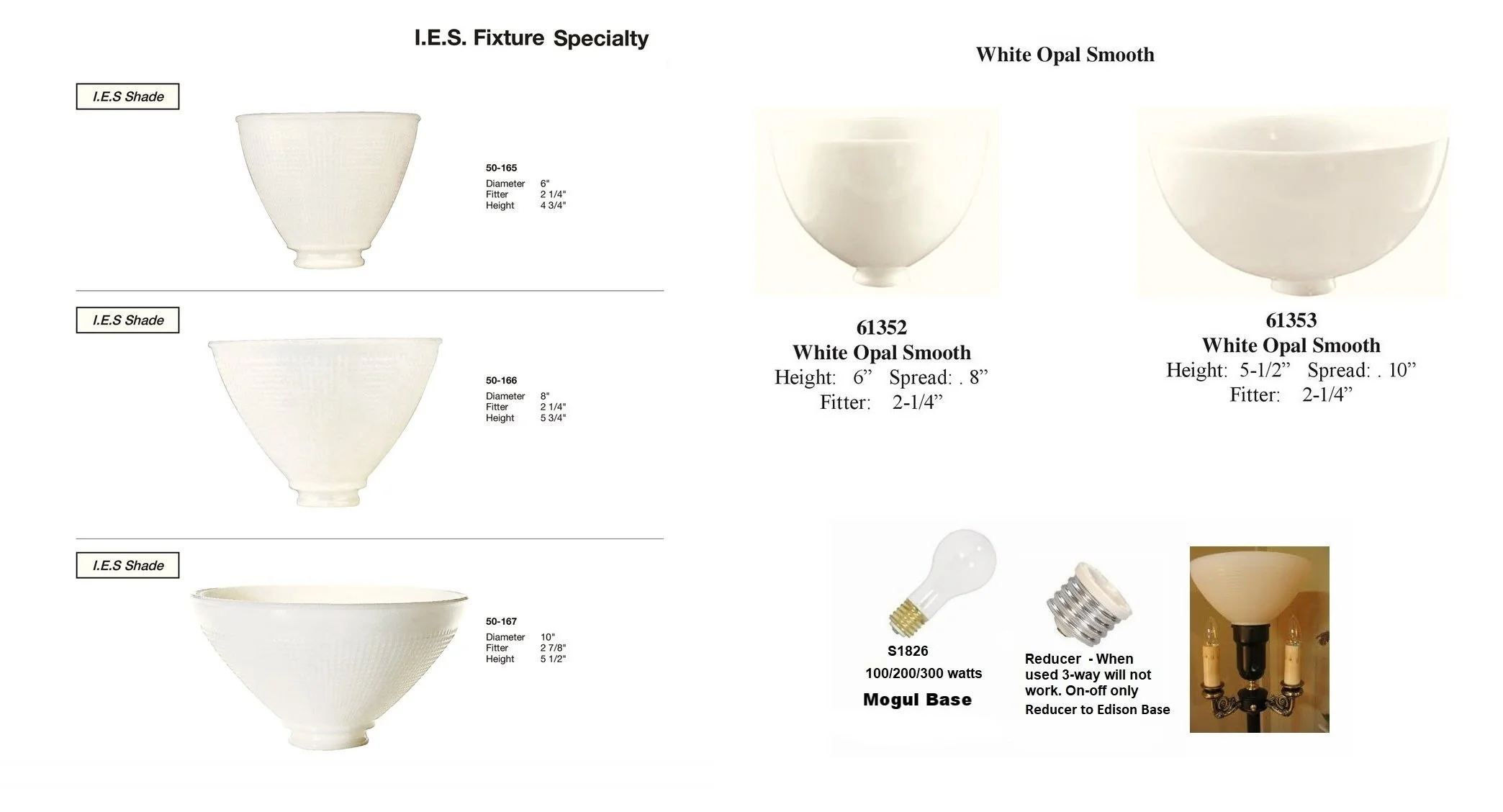 21/4 inch Fitter Glass Shades