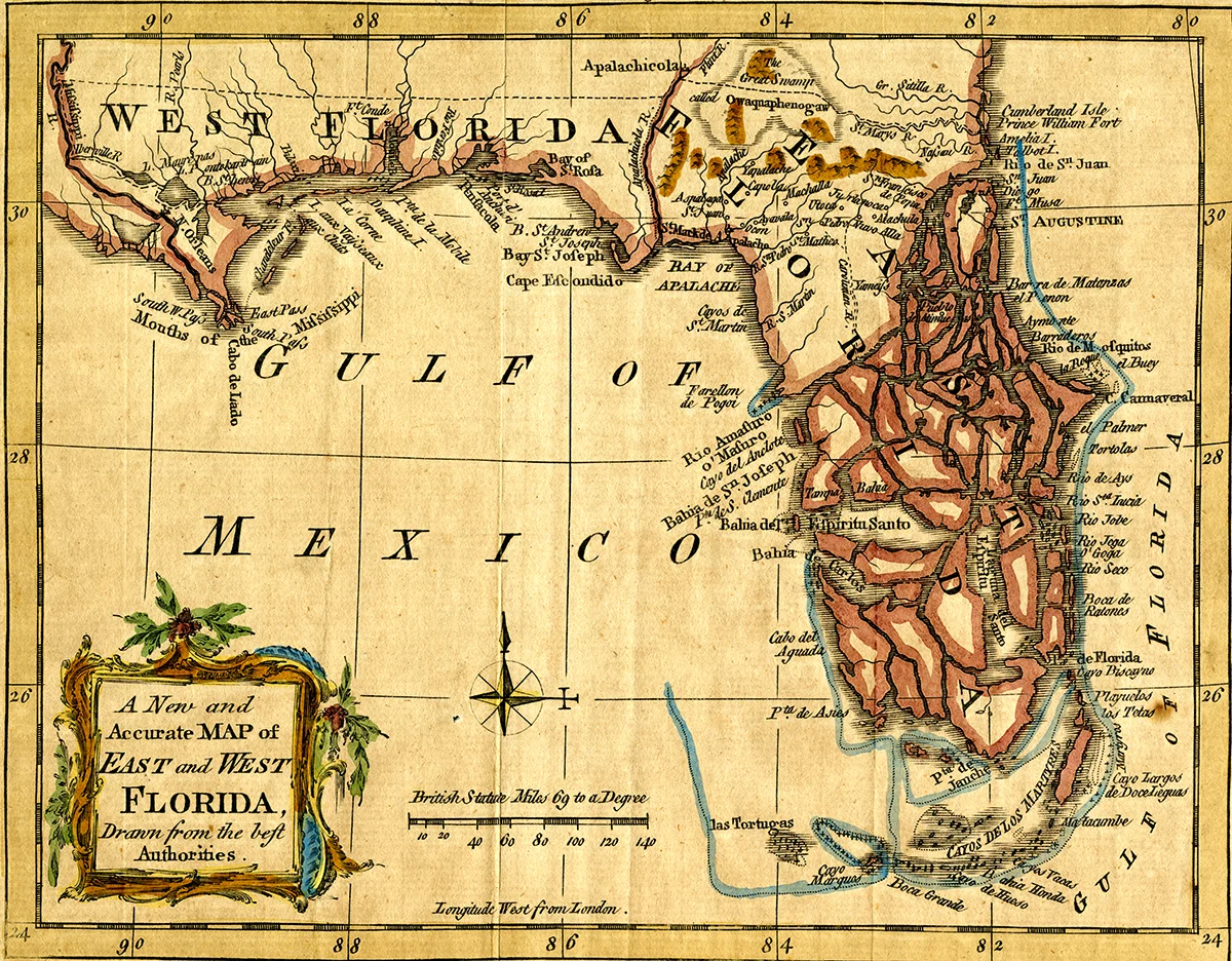 Britain formed East & West Florida after the Treaty of Paris to make it easier to govern. They were divided at the Apalachicola River.
