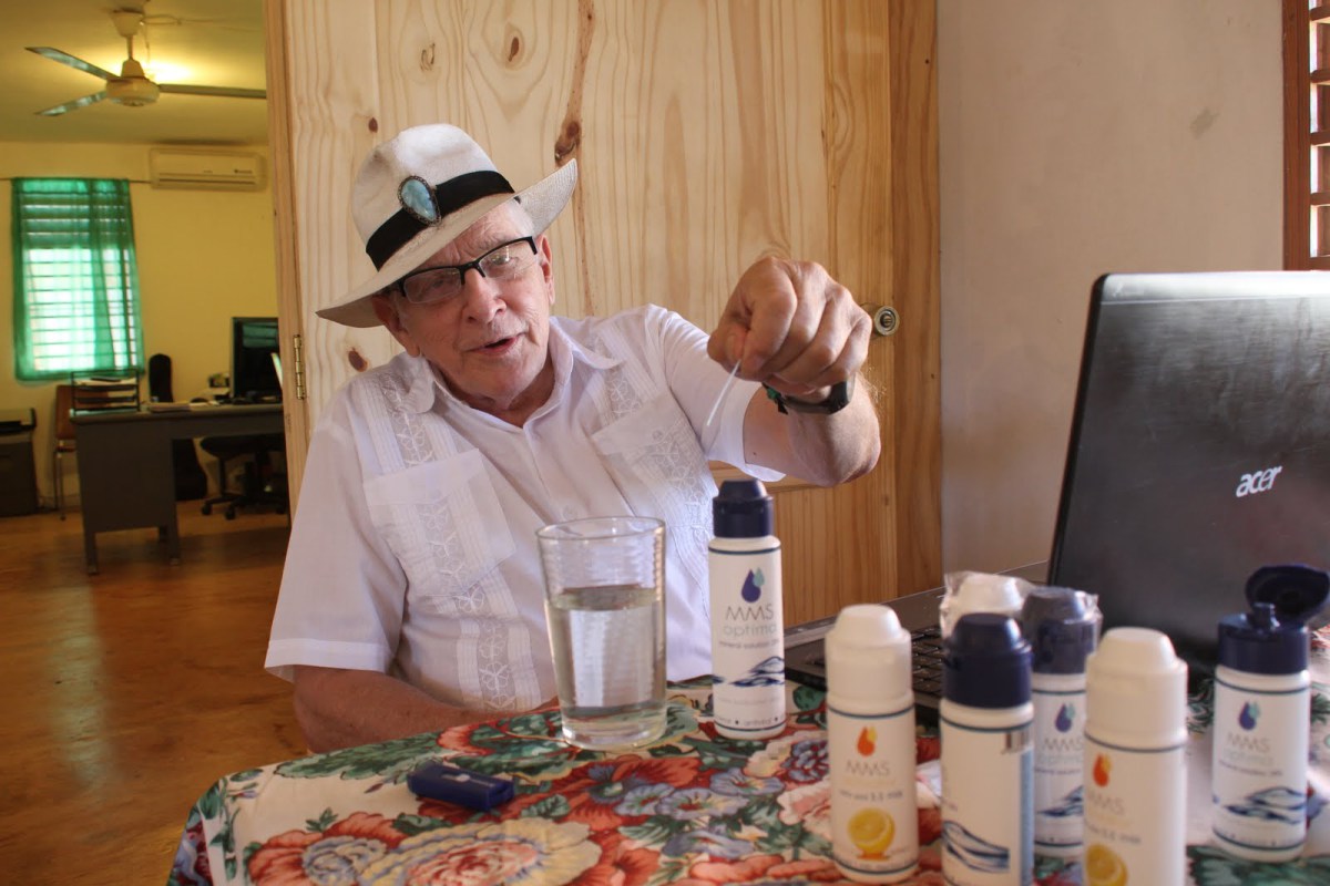 Jim Humble, former Scientologist, pushing his deadly "cure all" — Miracle Mineral Supplement.