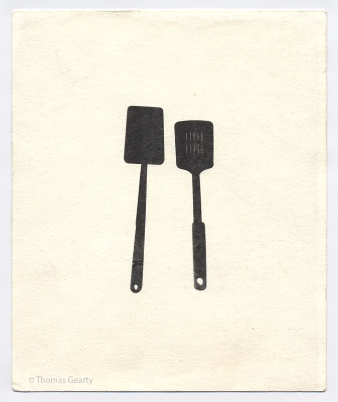 Spatulas, from the series Iconotypes Unique liquid-emulsion print on watercolor paper.