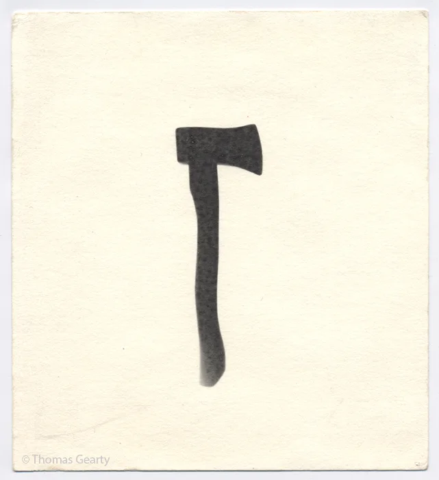 Axe, from the series Iconotypes Unique liquid-emulsion print on watercolor paper