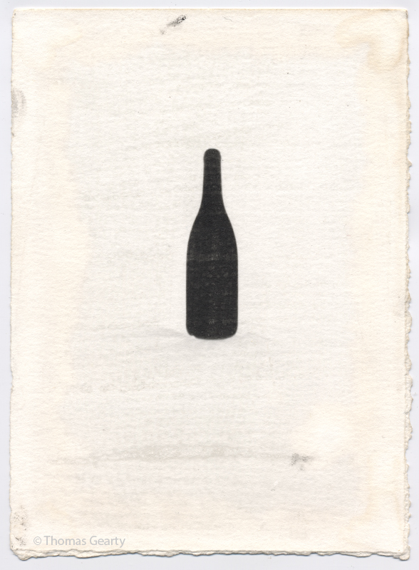  Wine bottle, from the series Iconotypes   Unique liquid-emulsion print on watercolor paper  