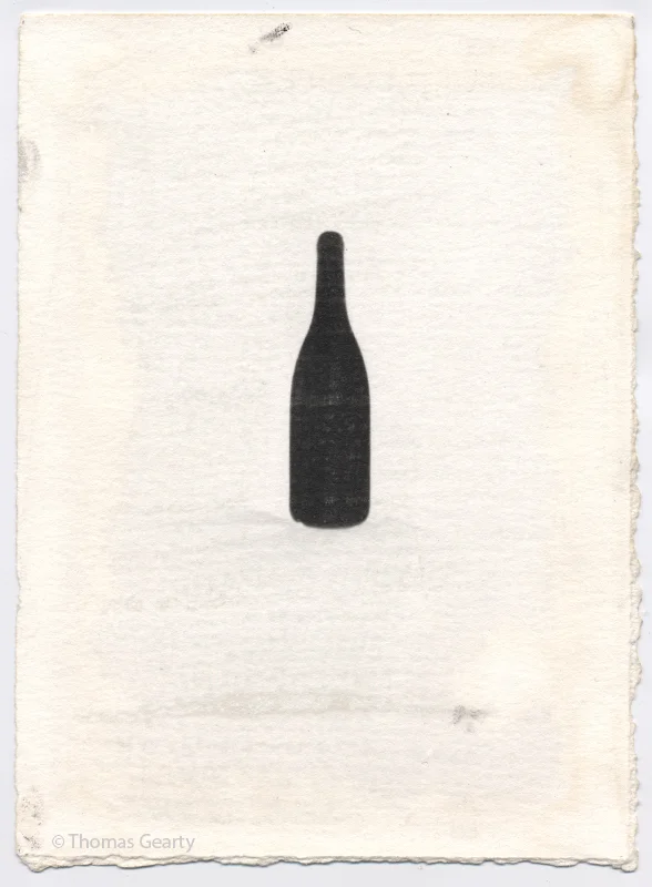 Wine bottle, from the series Iconotypes Unique liquid-emulsion print on watercolor paper