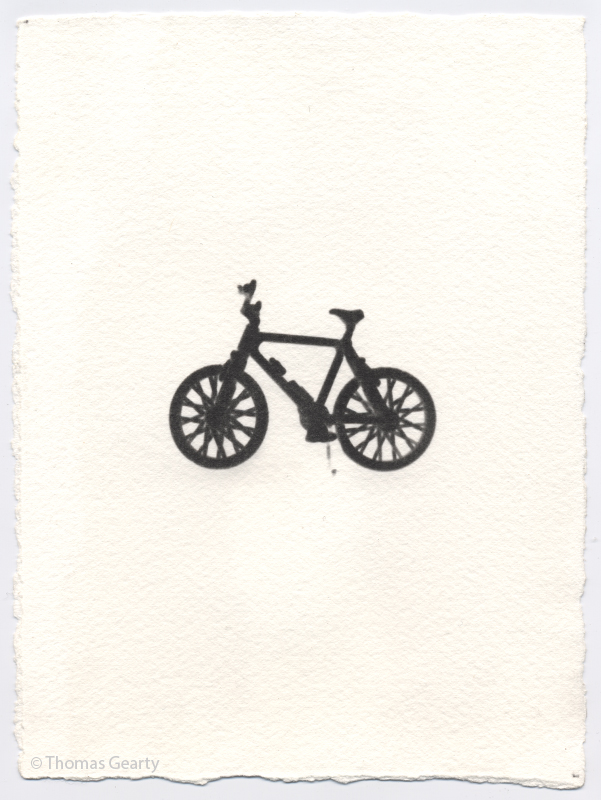  Bicycle, from the series Iconotypes   Unique liquid-emulsion print on watercolor paper  